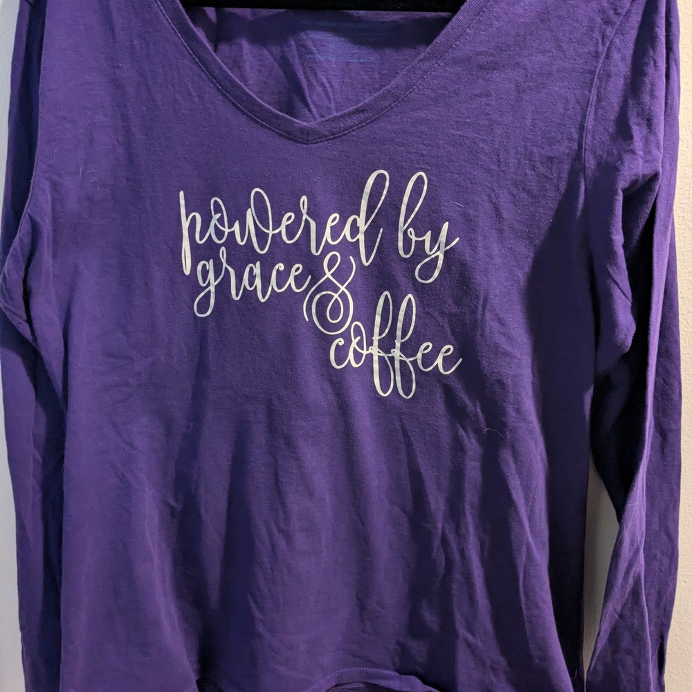Grace & Coffee Purple Long Sleeve Tee